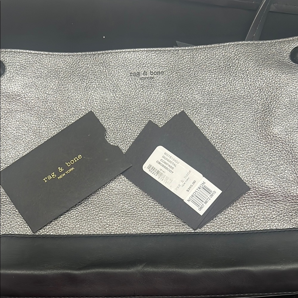 Rag & Bone Metallic Silver and Black Bag